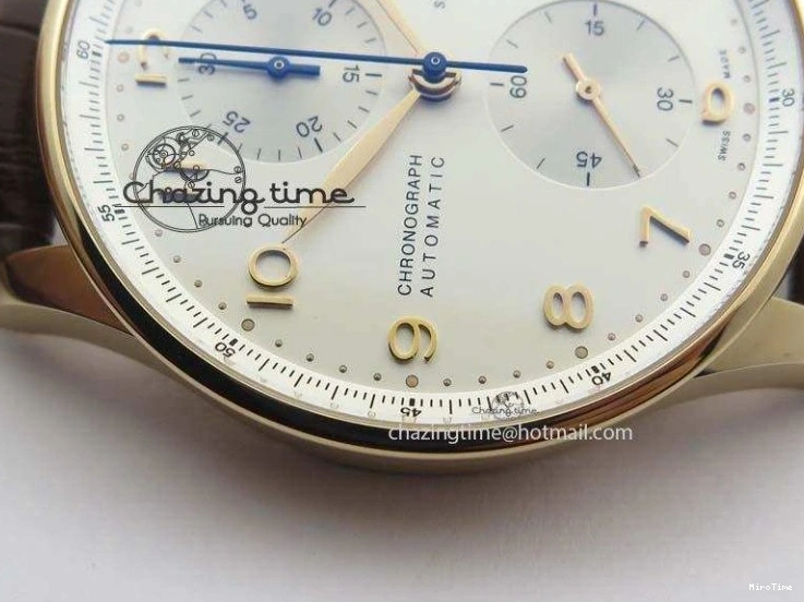 MIROTIME 0416 Portuguese Chrono RG IW371480 ZF 1:1 Best Edition White Dial On Brown Leather Strap A7750 V HighPerformance 7266